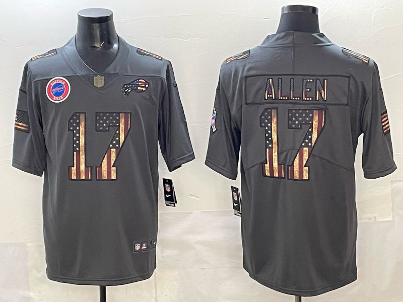 Men Buffalo Bills #17 Allen Grey national flag Nike 2025 Limited NFL Jersey style 01->cincinnati reds->MLB Jersey